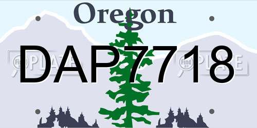 DAP7718 Oregon License Plate