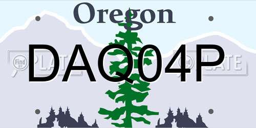 DAQ04P Oregon License Plate