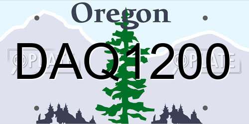 DAQ1200 Oregon License Plate