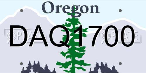 DAQ1700 Oregon License Plate