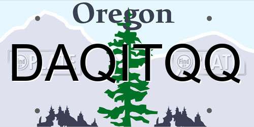 DAQITQQ Oregon License Plate