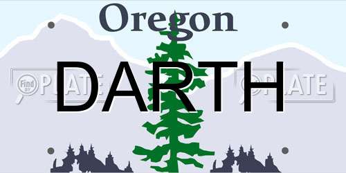 DARTH Oregon License Plate