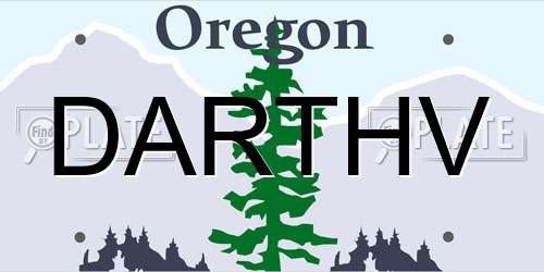 DARTHV Oregon License Plate