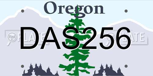 DAS256 Oregon License Plate