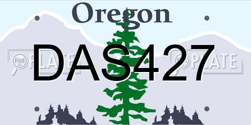 DAS427 Oregon License Plate