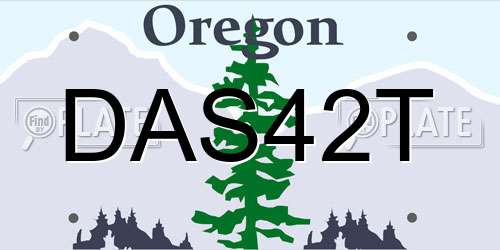 DAS42T Oregon License Plate