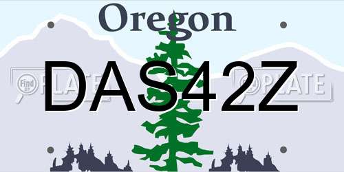 DAS42Z Oregon License Plate