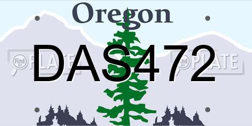 DAS472 Oregon License Plate