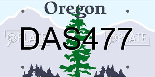 DAS477 Oregon License Plate