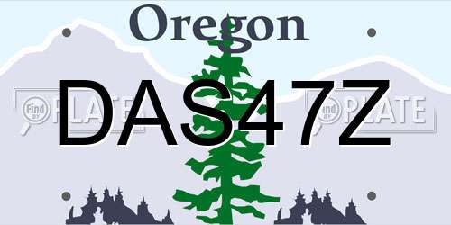 DAS47Z Oregon License Plate