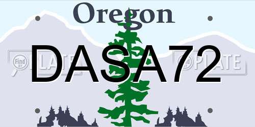 DASA72 Oregon License Plate