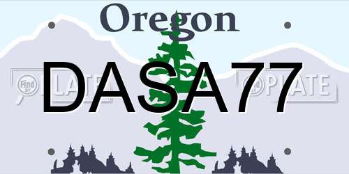 DASA77 Oregon License Plate