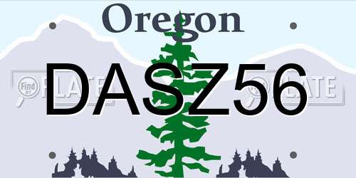 DASZ56 Oregon License Plate