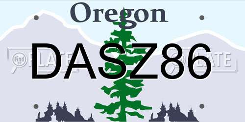 DASZ86 Oregon License Plate