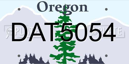 DAT5054 Oregon License Plate
