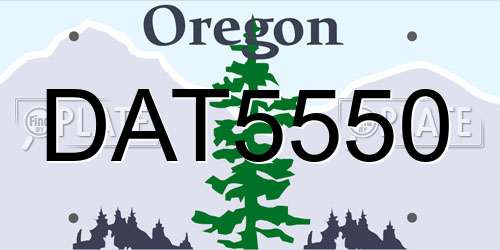 DAT5550 Oregon License Plate
