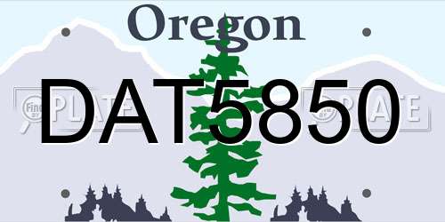 DAT5850 Oregon License Plate