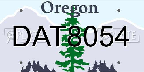 DAT8054 Oregon License Plate