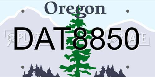 DAT8850 Oregon License Plate