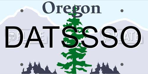 DATSSSO Oregon License Plate