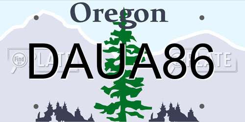 DAUA86 Oregon License Plate