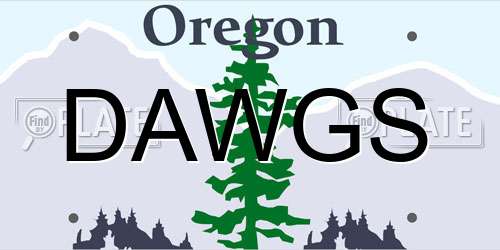 DAWGS Oregon License Plate