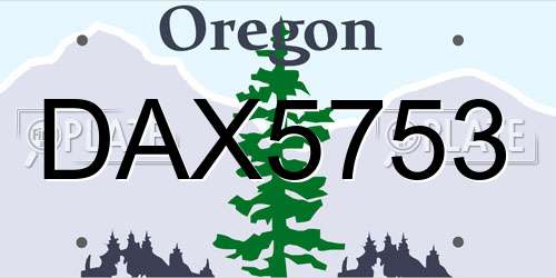 DAX5753 Oregon License Plate