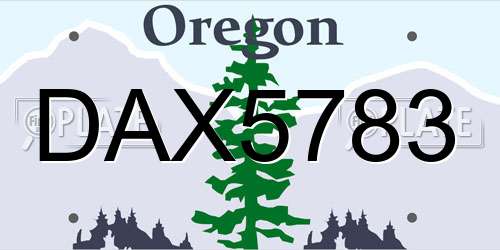 DAX5783 Oregon License Plate