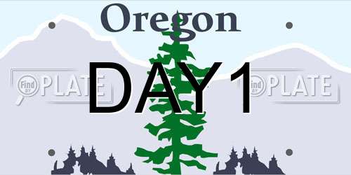 DAY1 Oregon License Plate