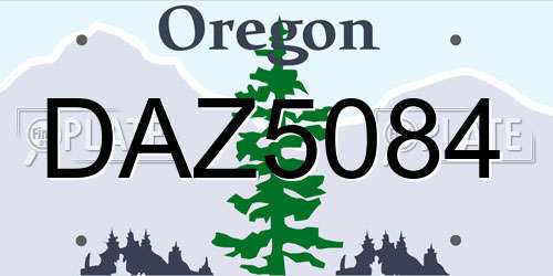 DAZ5084 Oregon License Plate