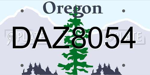 DAZ8054 Oregon License Plate