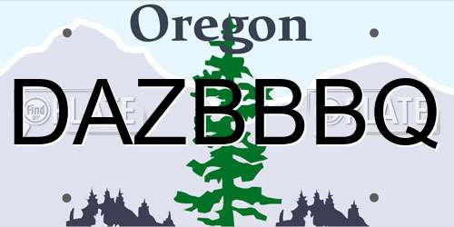 DAZBBBQ Oregon License Plate