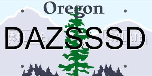 DAZSSSD Oregon License Plate