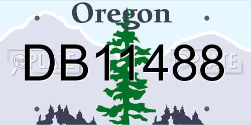 DB11488 Oregon License Plate