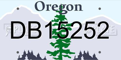 DB15252 Oregon License Plate