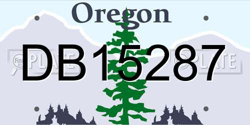 DB15287 Oregon License Plate