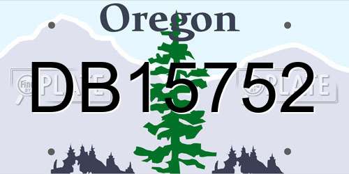 DB15752 Oregon License Plate