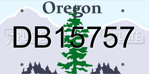 DB15757 Oregon License Plate