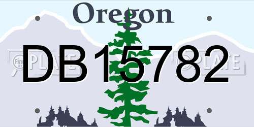 DB15782 Oregon License Plate