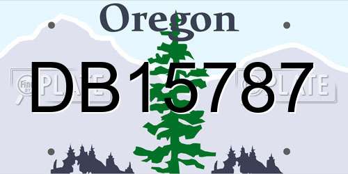 DB15787 Oregon License Plate