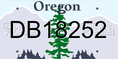 DB18252 Oregon License Plate