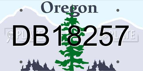 DB18257 Oregon License Plate