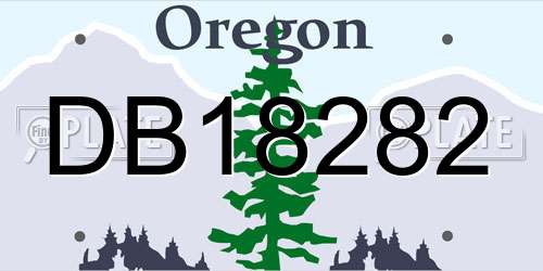 DB18282 Oregon License Plate