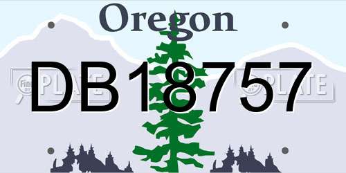 DB18757 Oregon License Plate