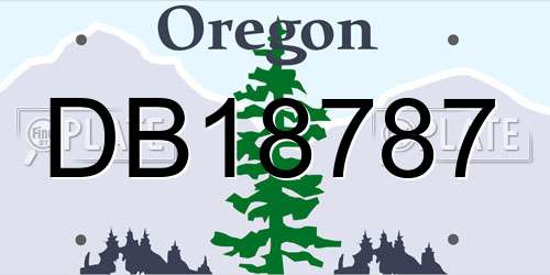 DB18787 Oregon License Plate