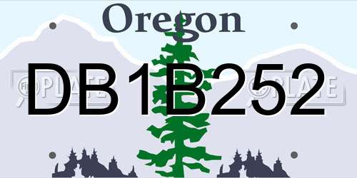 DB1B252 Oregon License Plate