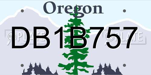 DB1B757 Oregon License Plate