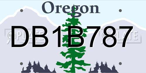DB1B787 Oregon License Plate
