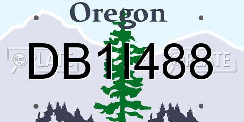 DB1I488 Oregon License Plate