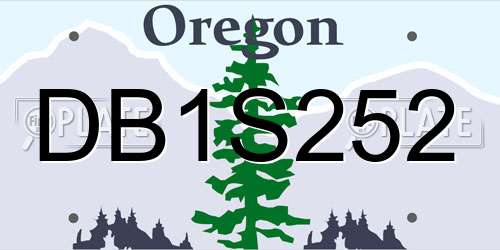 DB1S252 Oregon License Plate